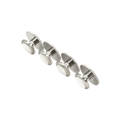 Rhod Mother Of Pearl Cushion Screw Shirt Stud (set of 4)