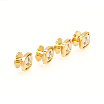 Gold White Masonic Shirt Studs (set of 4)