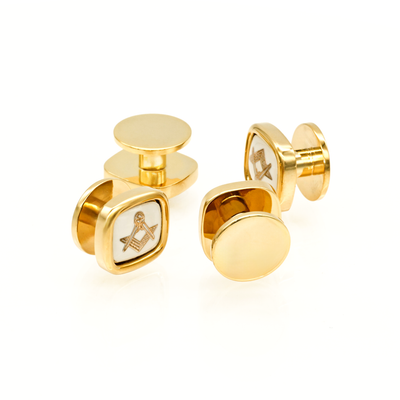Gold White Masonic Shirt Studs (set of 4)