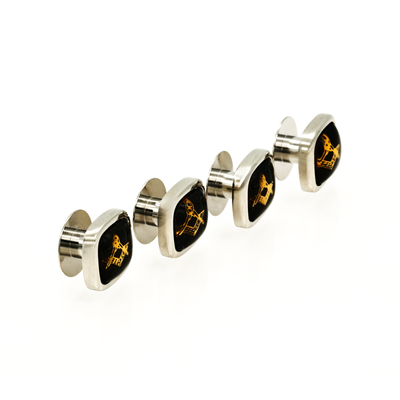 Rhodium and Black Masonic Shirt Stud