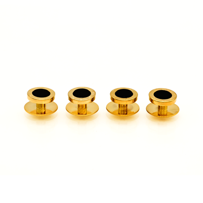 Gold Onyx Rnd Screw Shirt Stud