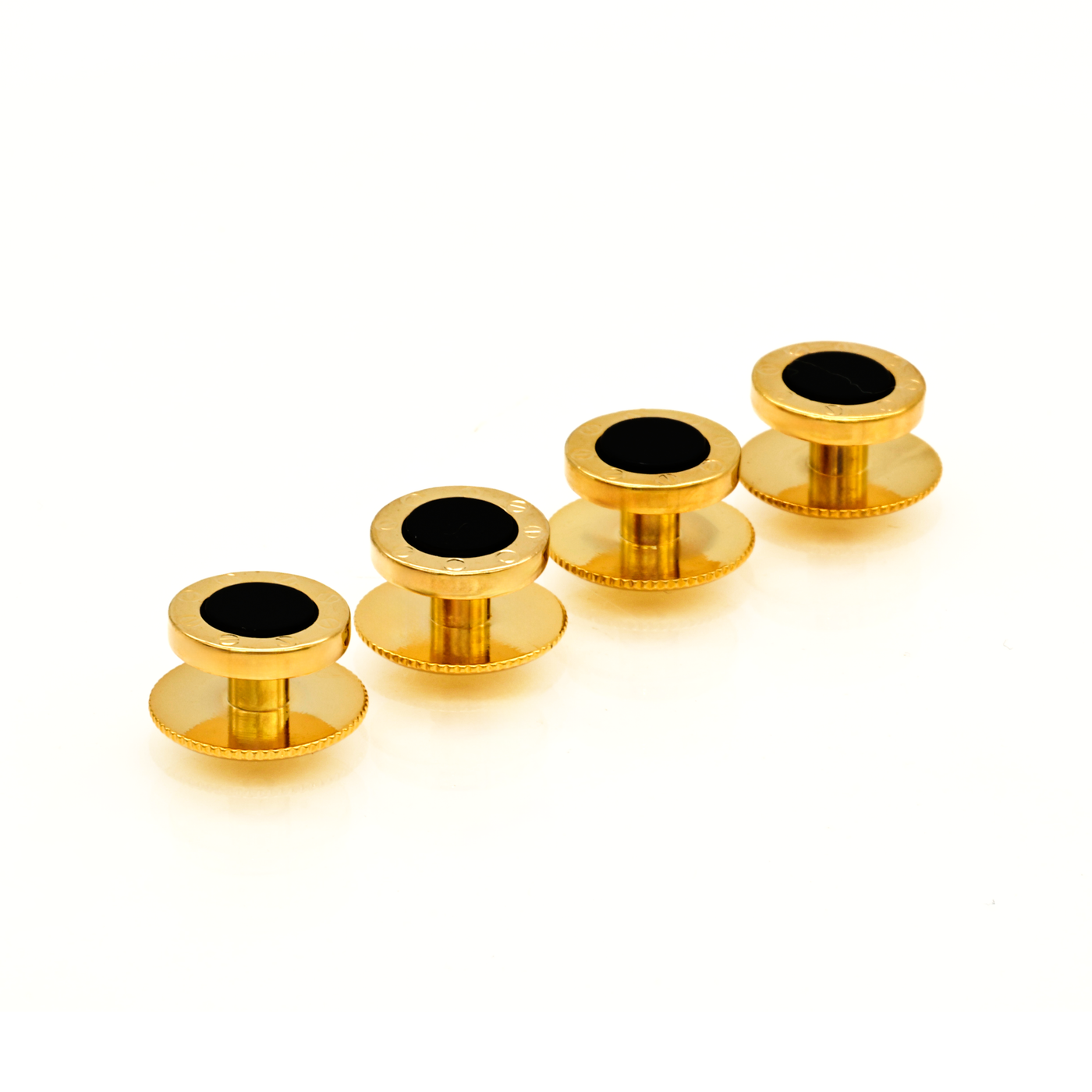 Gold Onyx Rnd Screw Shirt Stud