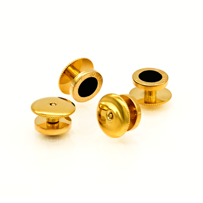 Gold Onyx Rnd Screw Shirt Stud
