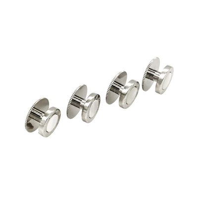 Rhodium and Mother Of Pearl Rnd Screw Shirt Stud (pack of 4)