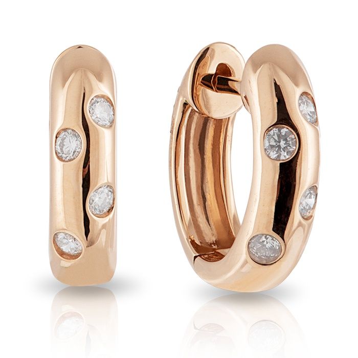 Diamond Rose Gold Huggies