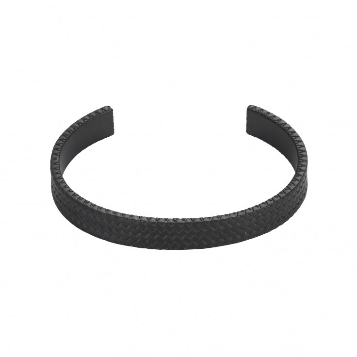 Stainless Steel IP Black Tyre Pattern Cuff