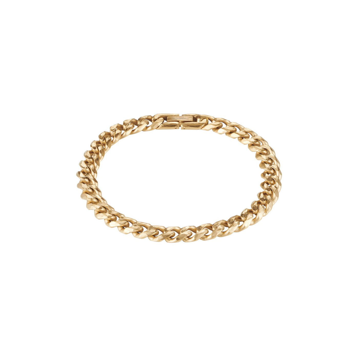 Ion Plated Polished 14k Gold Stainless Steel Classic Curb-Link Chain Bracelet