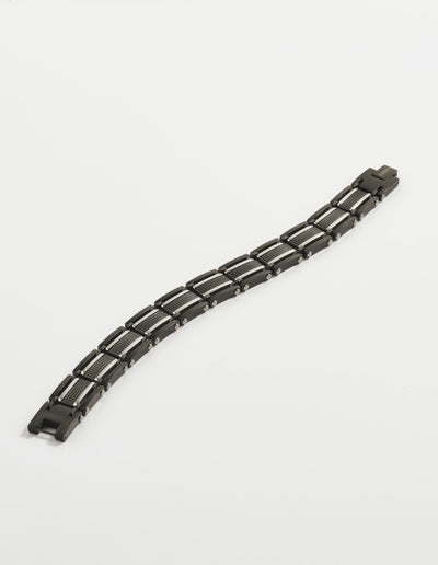 Stainless Steel & Ion Plated Black Link Bracelet