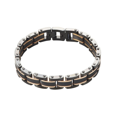Ion Plated Black & Rose Gold Stainless Steel Bracelet