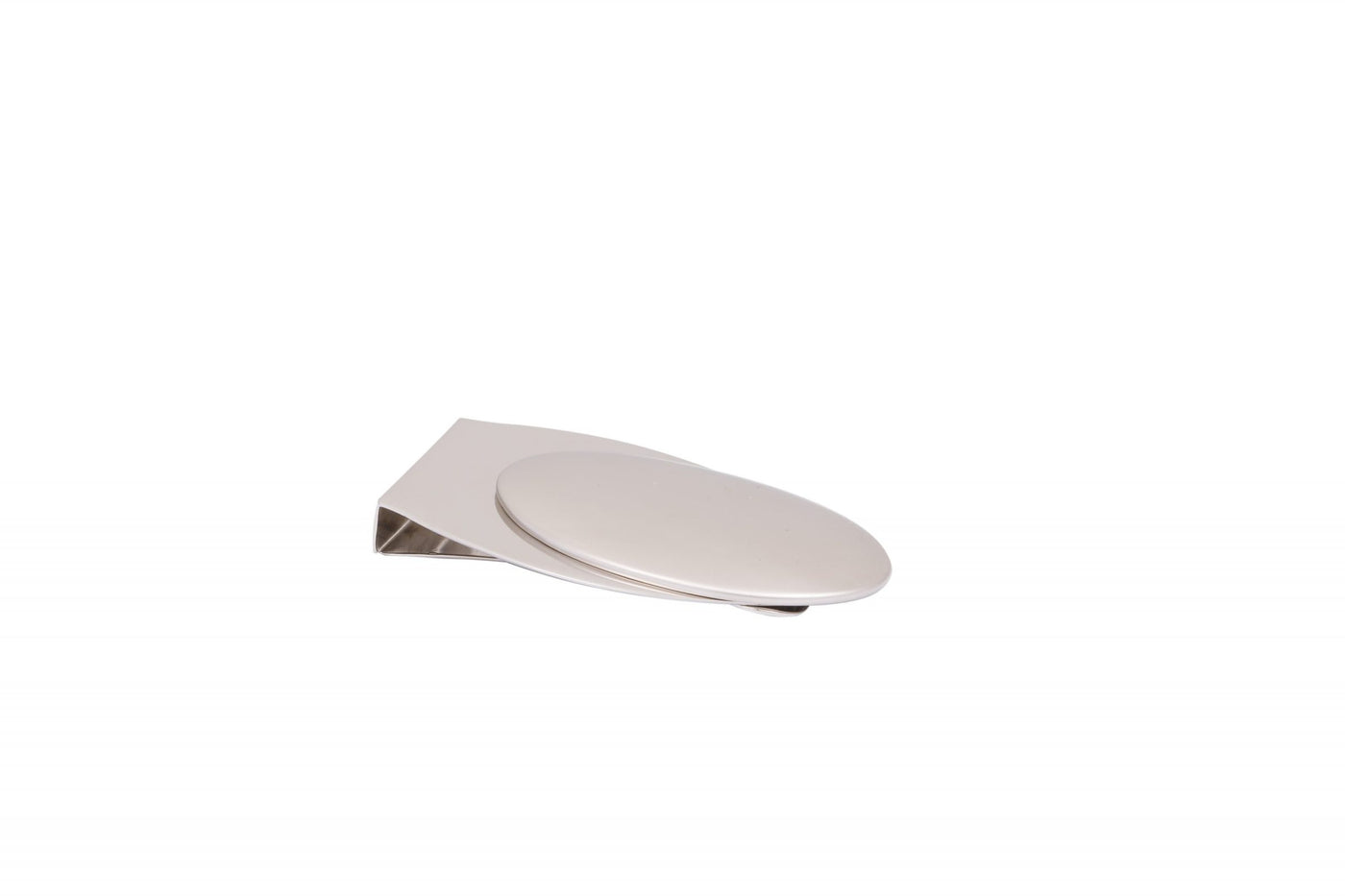 Brushed Rhodium Plated Egg Shaped Money Clip