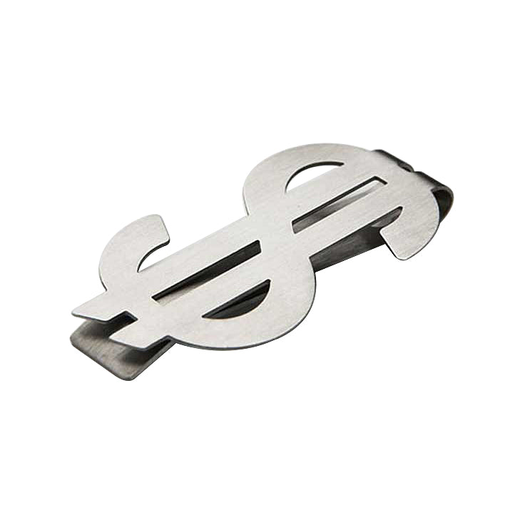 Polished Rhodium Plated $ Money Clip