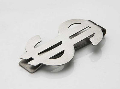 Polished Rhodium Plated $ Money Clip
