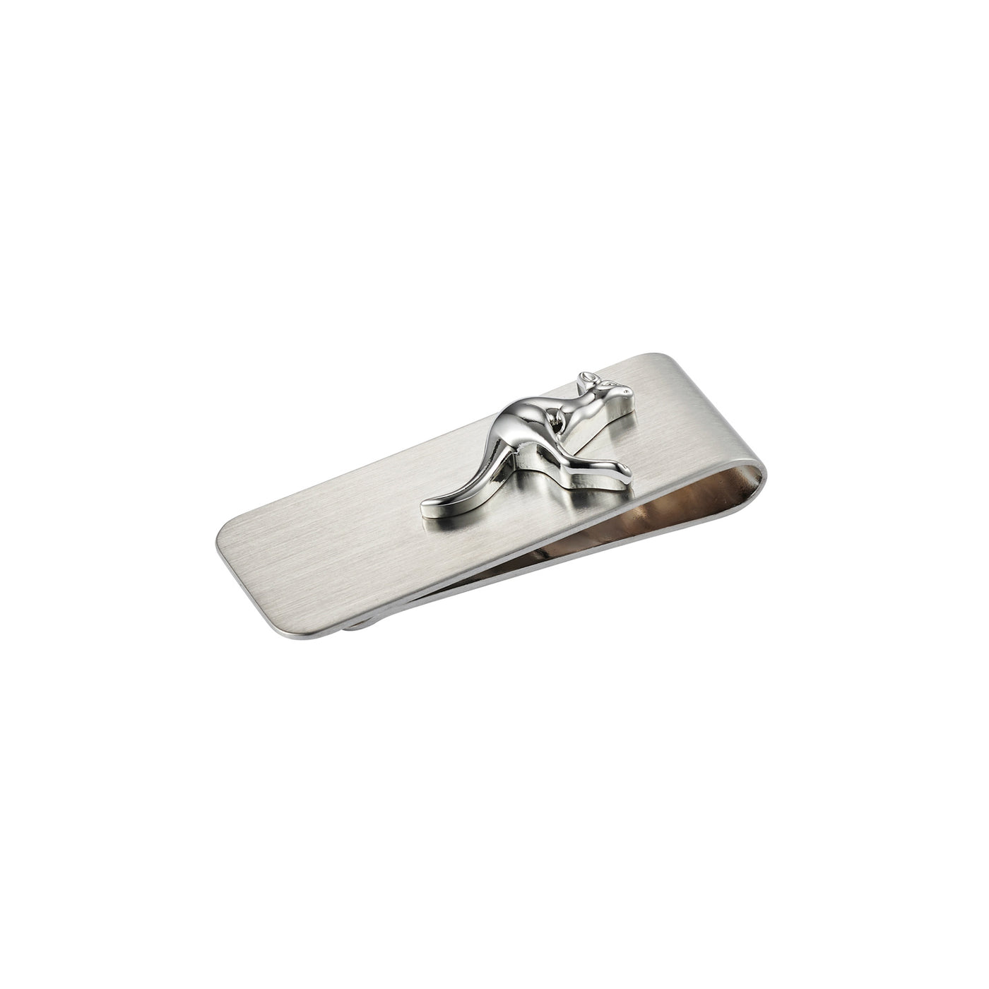 Brushed Stainless Steel & Kangaroo Money Clip