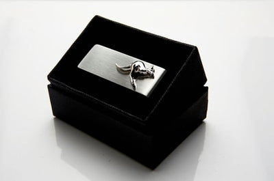 Brushed Stainless Steel & Kangaroo Money Clip