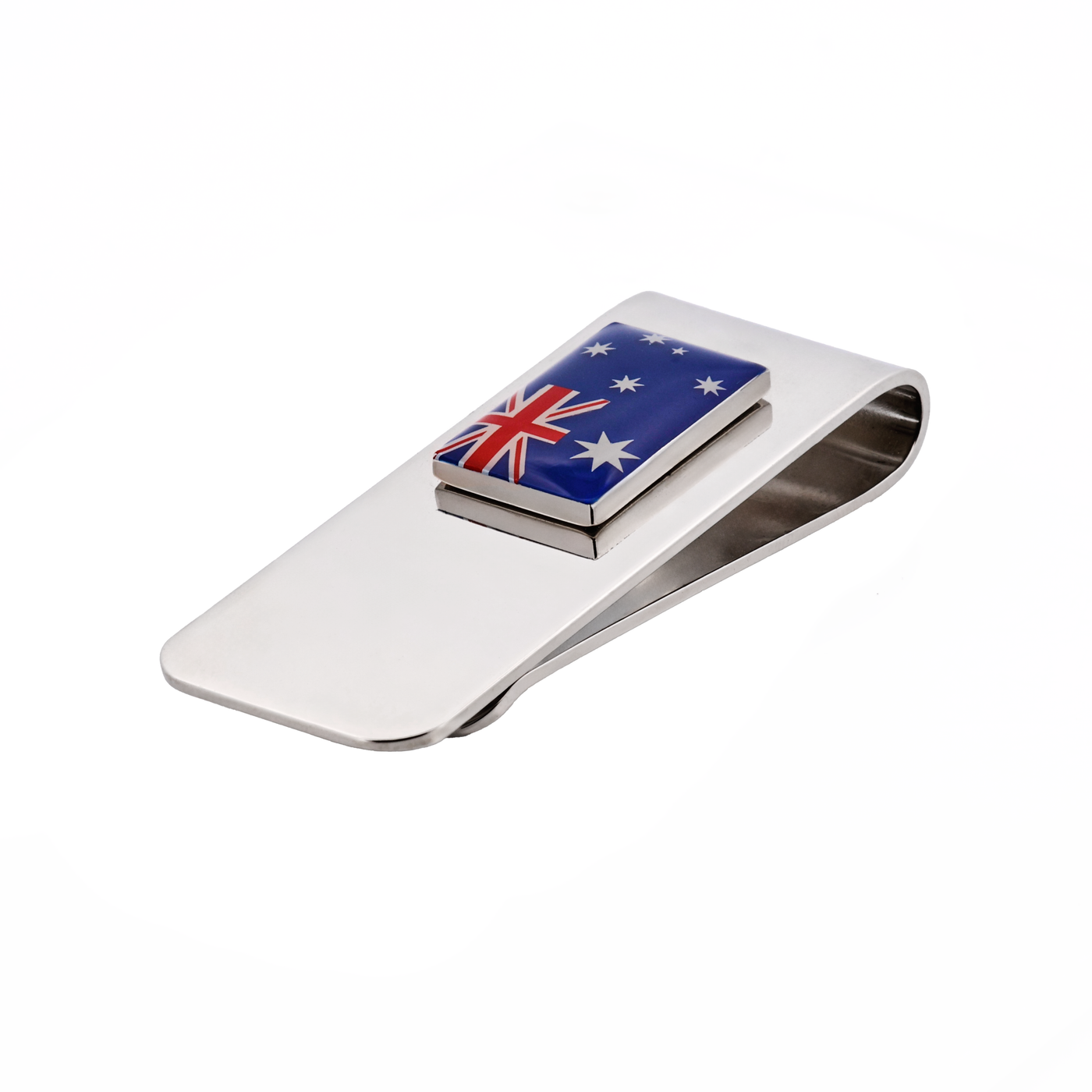 Rhodium Plated Australian Flag Money Clip