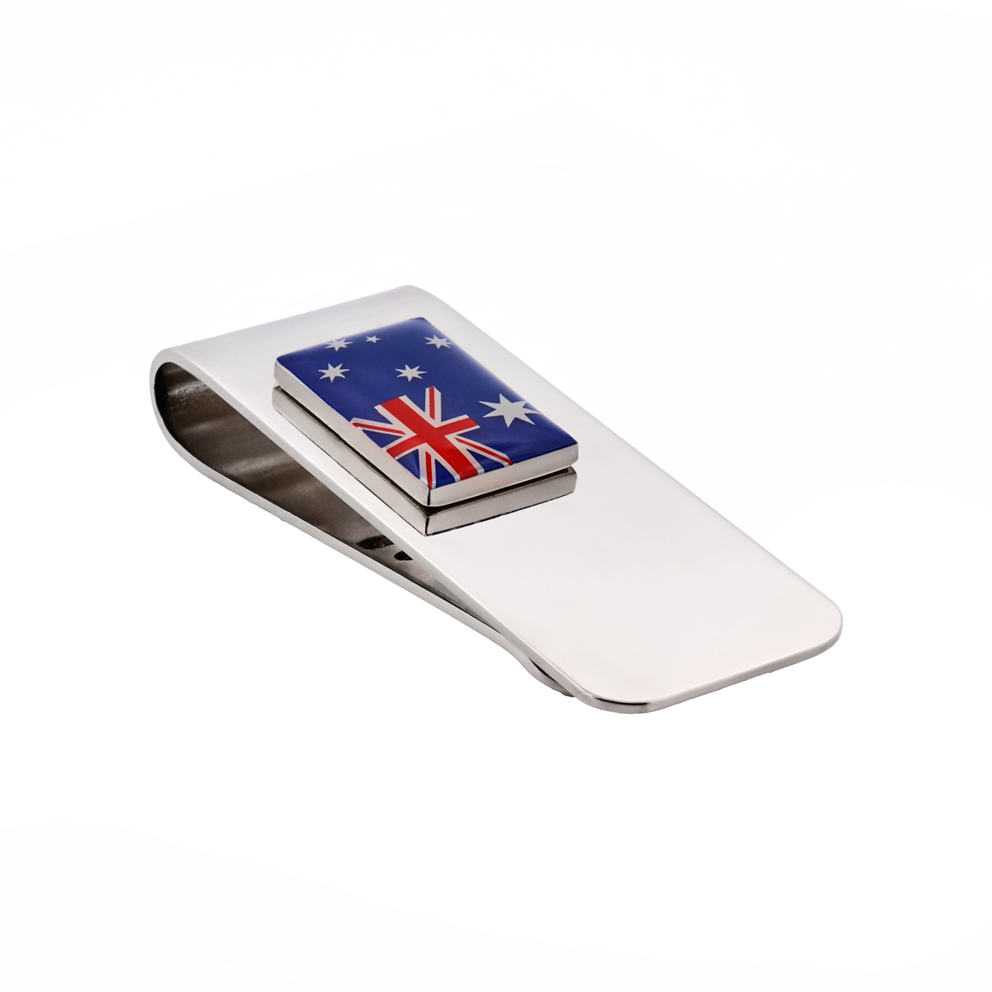 Rhodium Plated Australian Flag Money Clip