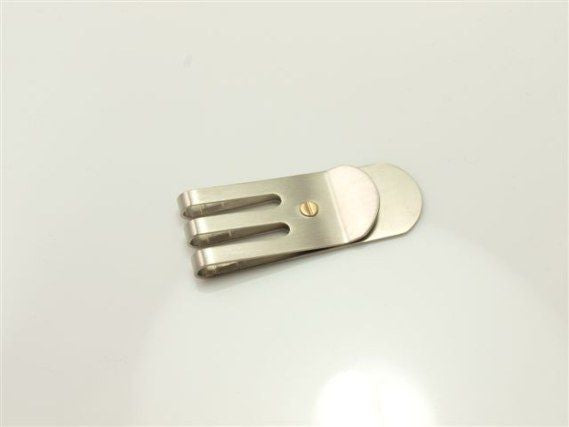 Polished Stainless Steel & Gold Screw Money Clip