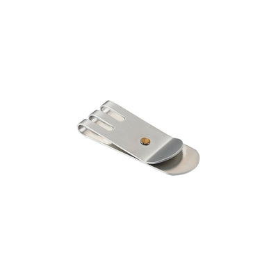 Brushed Stainless Steel & Gold Screw Money Clip