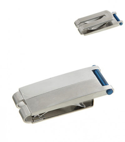 Stainless Steel & Ion Plated Blue Bar Money Clip