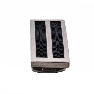 Brushed Stainless Steel & Black Rubber Inlay Money Clip