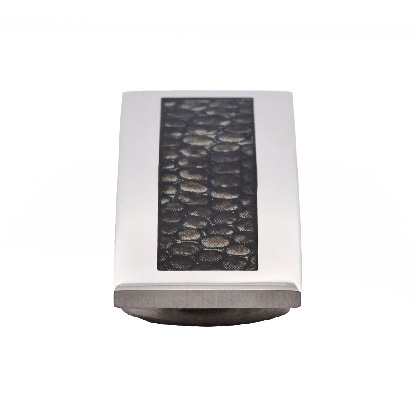 Stainless Steel & Snake Skin Print Money Clip