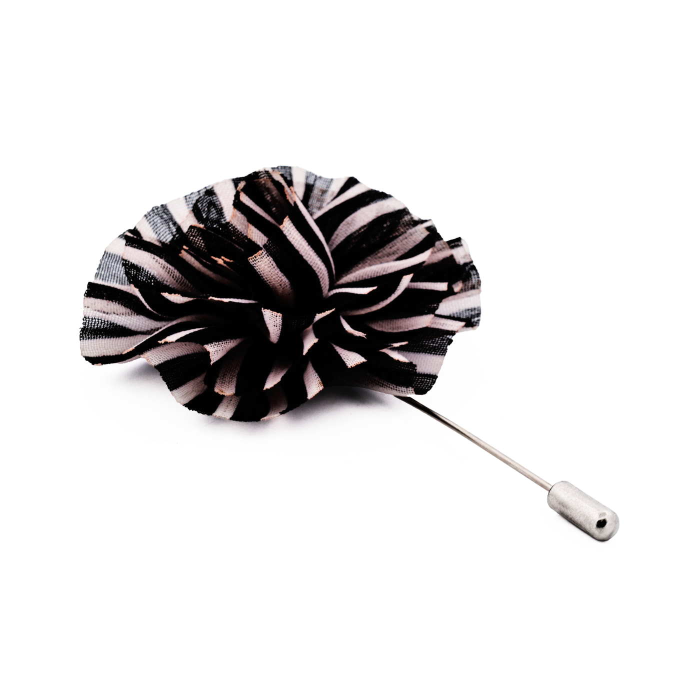Black White Flower Lapel Pin