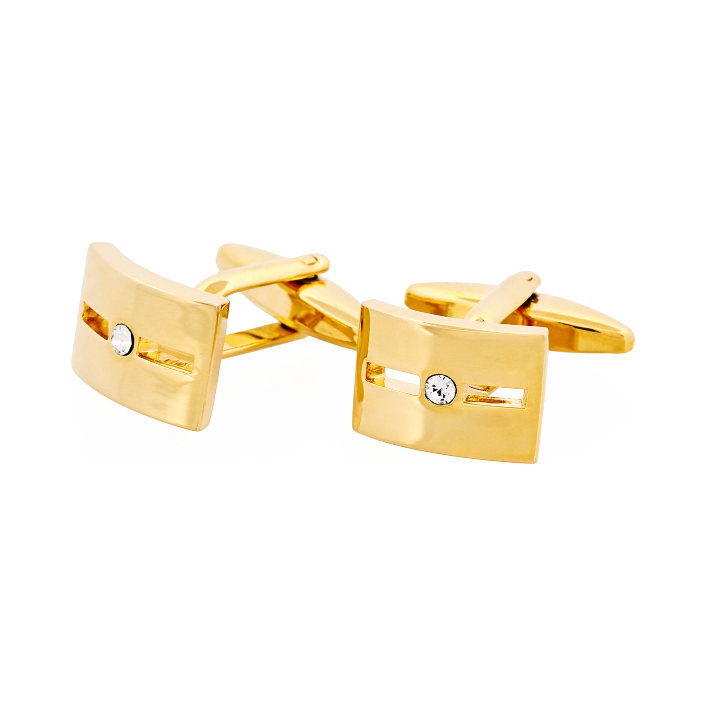 Gold Plated & Single Crystal Cufflinks