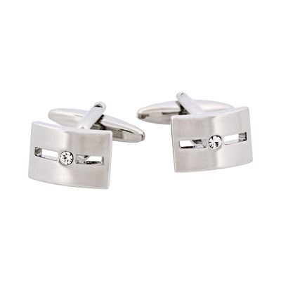 Rhodium Plated & Single Crystal Cufflinks