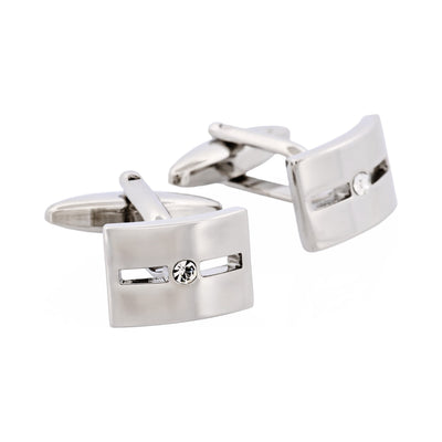 Rhodium Plated & Single Crystal Cufflinks