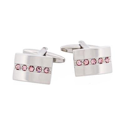 Purple Crystal & Rhodium Plated Cufflinks