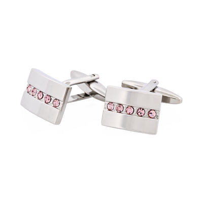 Purple Crystal & Rhodium Plated Cufflinks