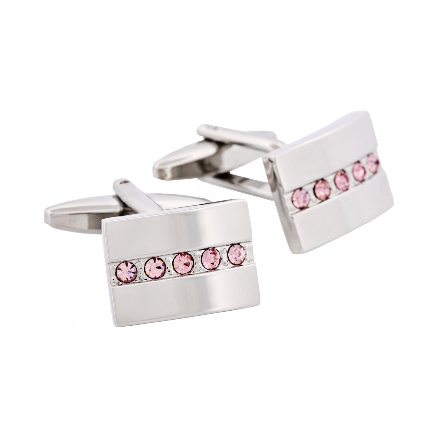 Purple Crystal & Rhodium Plated Cufflinks