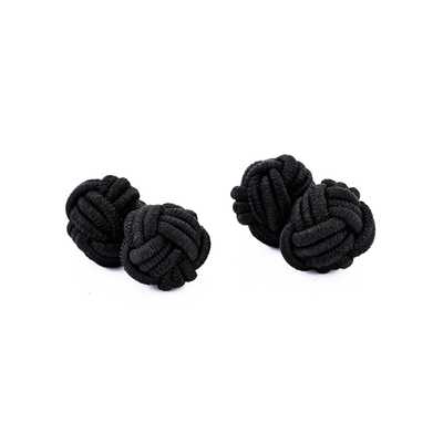 Black Silk Knot Cufflinks