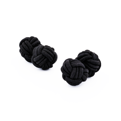 Black Silk Knot Cufflinks