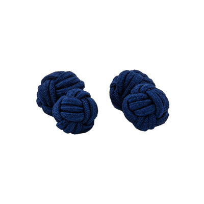 Navy Silk Knot Cufflinks