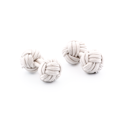 White Silk Knot Cufflinks