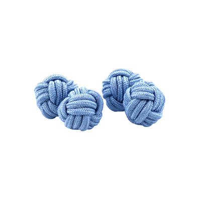 Sky Blue Silk Knot Cufflinks