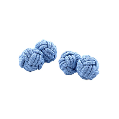 Sky Blue Silk Knot Cufflinks