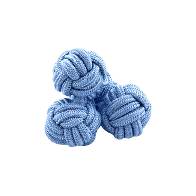 Sky Blue Silk Knot Cufflinks