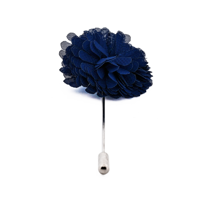Petrol Blue Flower Lapel Pin