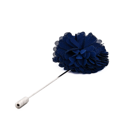 Petrol Blue Flower Lapel Pin