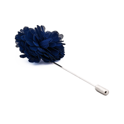 Petrol Blue Flower Lapel Pin
