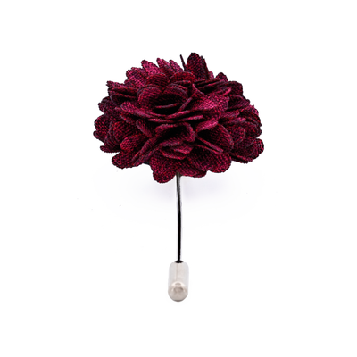 Maroon Flower Lapel Pin