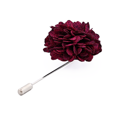 Maroon Flower Lapel Pin