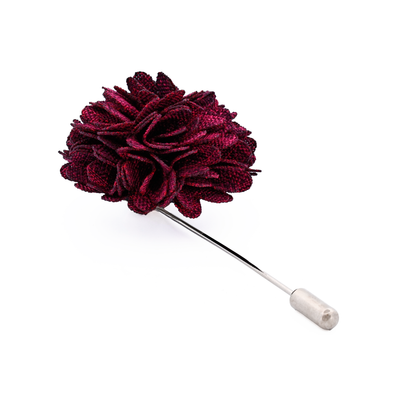 Maroon Flower Lapel Pin
