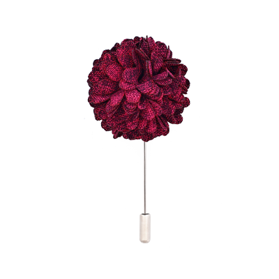 Maroon Flower Lapel Pin
