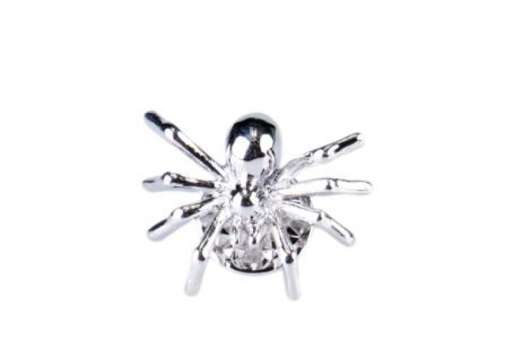 Rhodium Plated Spider Lapel Pin