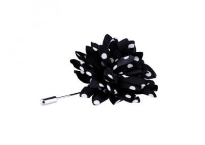 Black & White Spot Flower Lapel Pin