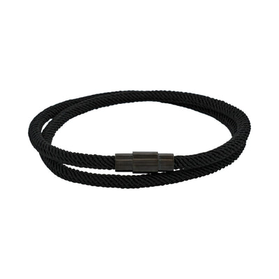 Black Cord with IP Black stainless steel bracelet