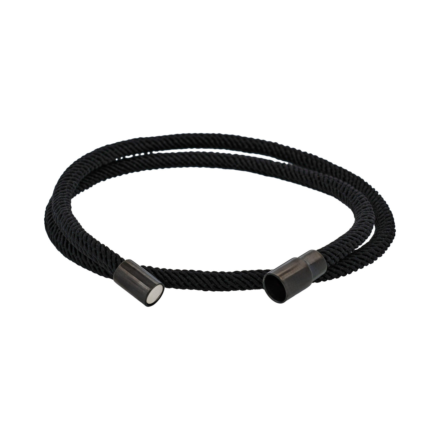Black Cord with IP Black stainless steel bracelet